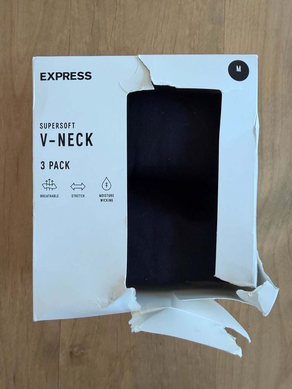 Express Supersoft V-Neck Black T-Shirt 2 (!) Pack Size M New